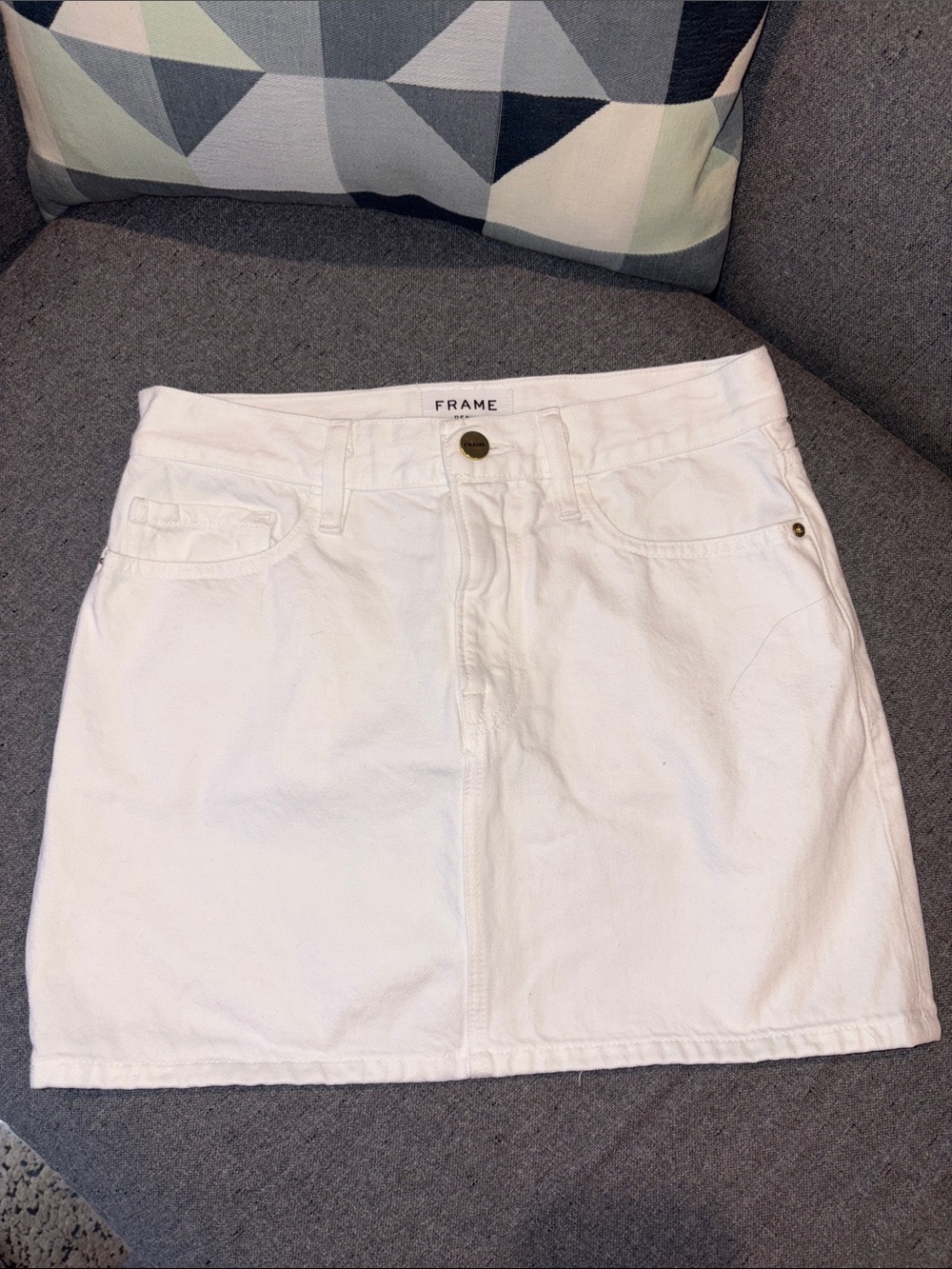 Frame Denim White Mini Skirt 25